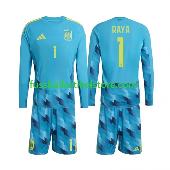 Spanien Heimausrüstung Torwart David Raya 1 World Cup 2026 Kinder Set(Trikot und Hose) L/S