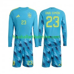 Spanien Heimausrüstung Torwart Unai Simon 23 World Cup 2026 Kinder Set(Trikot und Hose) L/S