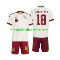 Spanien Auswärtsausrüstung Martin Zubimendi 18 World Cup 2026 Kinder Set(Trikot und Hose) S/S