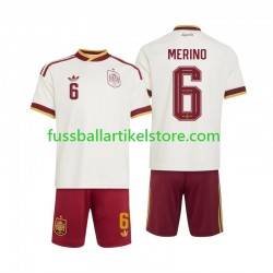 Spanien Auswärtsausrüstung Mikel Merino 6 World Cup 2026 Kinder Set(Trikot und Hose) S/S