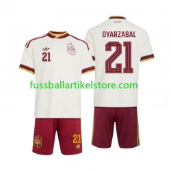 Spanien Auswärtsausrüstung Mikel Oyarzabal 21 World Cup 2026 Kinder Set(Trikot und Hose) S/S