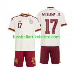 Spanien Auswärtsausrüstung Nico Williams 17 World Cup 2026 Kinder Set(Trikot und Hose) S/S