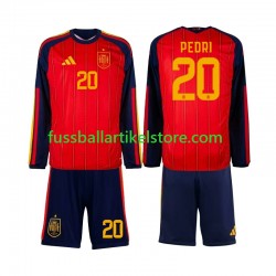 Spanien Heimausrüstung Pedri 20 World Cup 2026 Kinder Set(Trikot und Hose) L/S