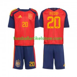 Spanien Heimausrüstung Pedri 20 World Cup 2026 Kinder Set(Trikot und Hose) S/S