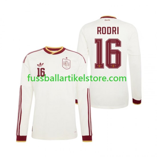 Spanien Auswärtsausrüstung Rodri 16 World Cup 2026 Herren Trikot L/S