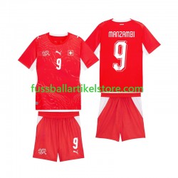 Schweiz Heimausrüstung Johan Manzambi 9 World Cup 2026 Kinder Set(Trikot und Hose) S/S