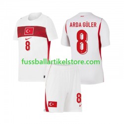 Türkei Auswärtsausrüstung Arda Guler 8 World Cup 2026 Kinder Set(Trikot und Hose) S/S