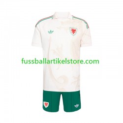 Wales Auswärtsausrüstung World Cup 2026 Kinder Set(Trikot und Hose) S/S