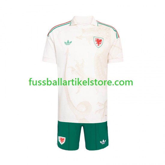 Wales Auswärtsausrüstung World Cup 2026 Kinder Set(Trikot und Hose) S/S