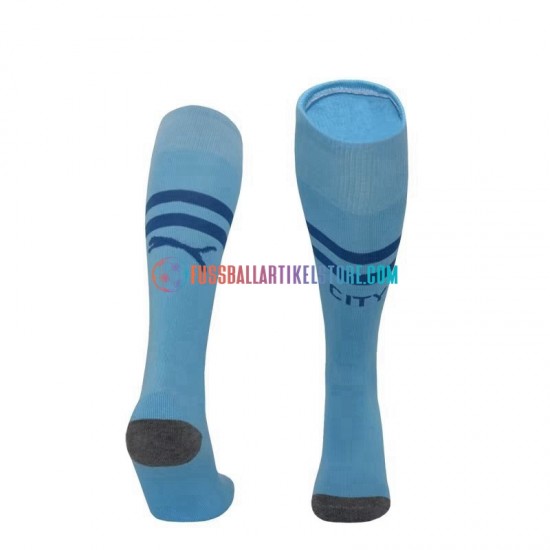 Manchester City Heim 2023-2024 Blau Fußballsocken