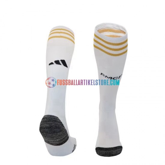 Real Madrid Heim 2023-2024 Weiß Fußballsocken