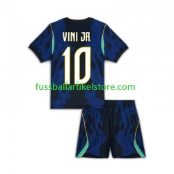 Brasilien Auswärtsausrüstung Vinicius Junior 10 World Cup 2026 Kinder Set(Trikot und Hose) S/S