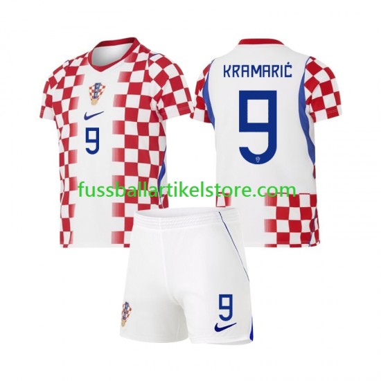 Kroatien Heimausrüstung Andrej Kramaric 9 World Cup 2026 Kinder Set(Trikot und Hose) S/S