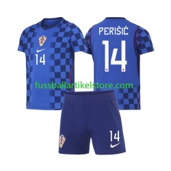 Kroatien Auswärtsausrüstung Ivan Perisic 14 World Cup 2026 Kinder Set(Trikot und Hose) S/S