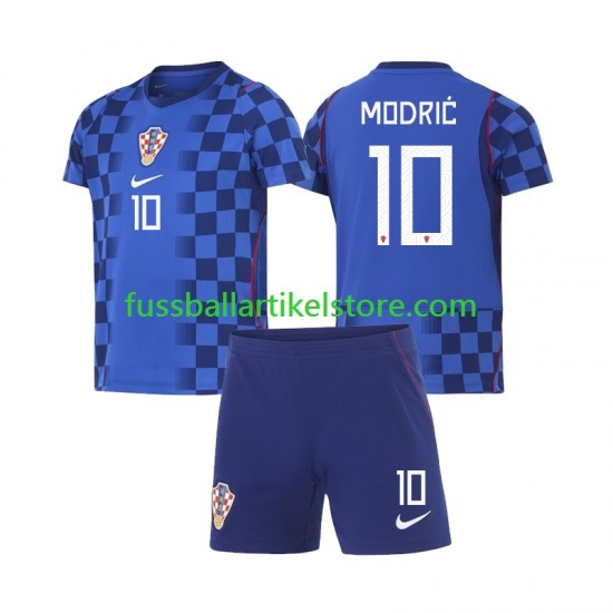 Kroatien Auswärtsausrüstung Modrić Luka 10 World Cup 2026 Kinder Set(Trikot und Hose) S/S