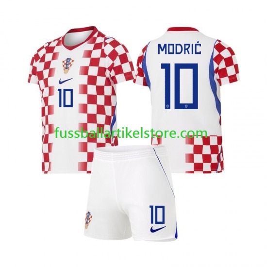 Kroatien Heimausrüstung Modrić Luka 10 World Cup 2026 Kinder Set(Trikot und Hose) S/S