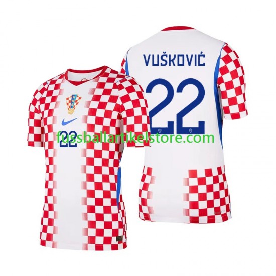 Kroatien Heimausrüstung Luka Vuskovic 22 World Cup 2026 Herren Trikot S/S