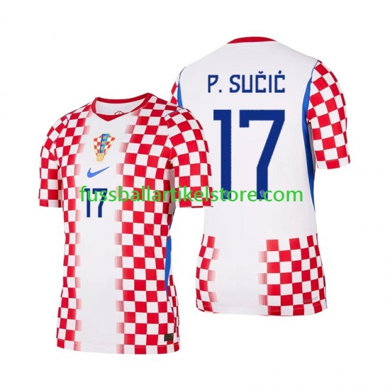 Kroatien Heimausrüstung Petar Sucic 17 World Cup 2026 Herren Trikot S/S