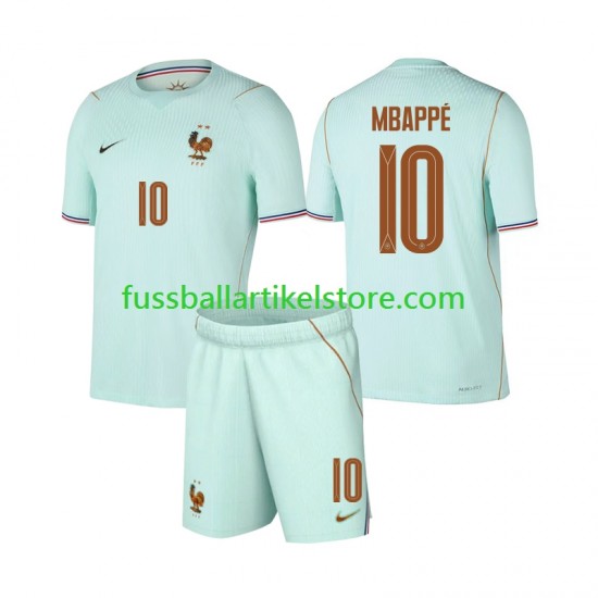 Frankreich Auswärtsausrüstung Mbappé Kylian 10 World Cup 2026 Kinder Set(Trikot und Hose) S/S