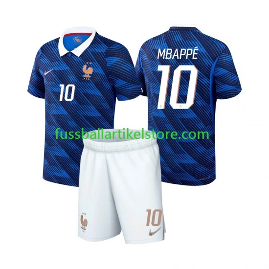 Frankreich Heimausrüstung Mbappé Kylian 10 World Cup 2026 Kinder Set(Trikot und Hose) S/S