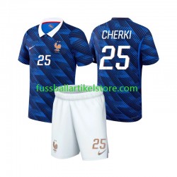 Frankreich Heimausrüstung Rayan Cherki 25 World Cup 2026 Kinder Set(Trikot und Hose) S/S
