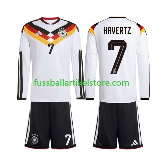 Deutschland Heimausrüstung Kai Havertz 7 World Cup 2026 Kinder Set(Trikot und Hose) L/S