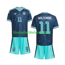 Deutschland Auswärtsausrüstung Nick Woltemade 11 World Cup 2026 Kinder Set(Trikot und Hose) S/S