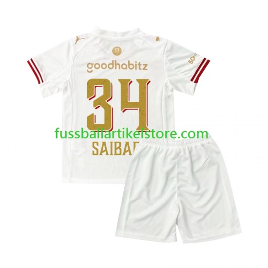PSV Eindhoven Viertesausrüstung Ismael Saibari 34 Efteling 2025-2026 Kinder Set(Trikot und Hose) S/S