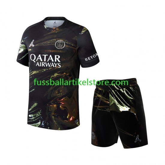 Paris Saint-Germain Viertesausrüstung Night Edition 2025-2026 Kinder Set(Trikot und Hose) S/S