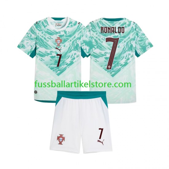 Portugal Auswärtsausrüstung Cristiano Ronaldo 7 2026 2027 Kinder Set(Trikot und Hose) S/S