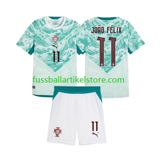 Portugal Auswärtsausrüstung Joao Felix 11 2026 2027 Kinder Set(Trikot und Hose) S/S