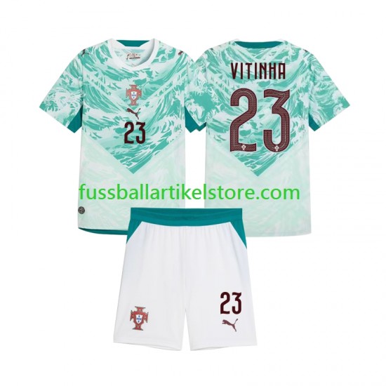 Portugal Auswärtsausrüstung Vitinha 23 2026 2027 Kinder Set(Trikot und Hose) S/S