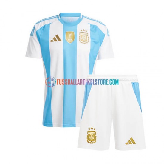 Argentinien Heimausrüstung Copa America 2024 Kinder Set(Trikot und Hose) Blau Weiß S/S