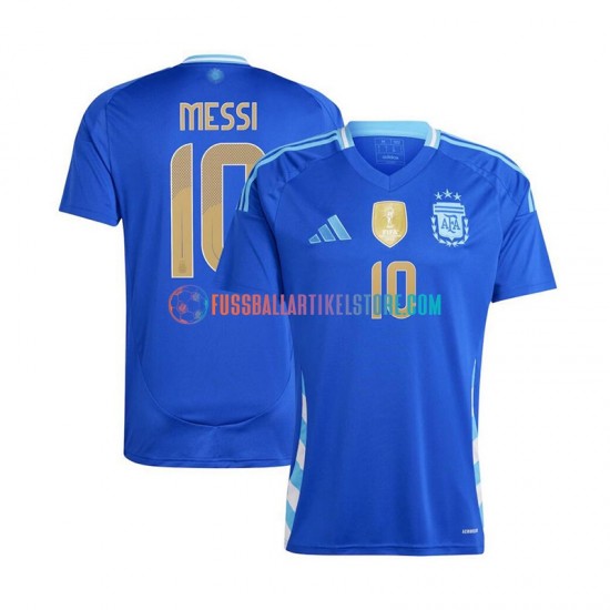 Argentinien Auswärtsausrüstung Lionel Messi 10 Copa America 2024 Herren Trikot Blau S/S