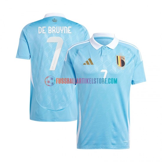 Belgien Auswärtsausrüstung De Bruyne 7 Euro 2024 Herren Trikot Blau S/S