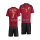 Belgien Heimausrüstung De Bruyne 7 Euro 2024 Kinder Set(Trikot und Hose) Rot S/S