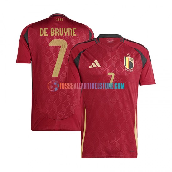 Belgien Heimausrüstung De Bruyne 7 Euro 2024 Herren Trikot Rot S/S