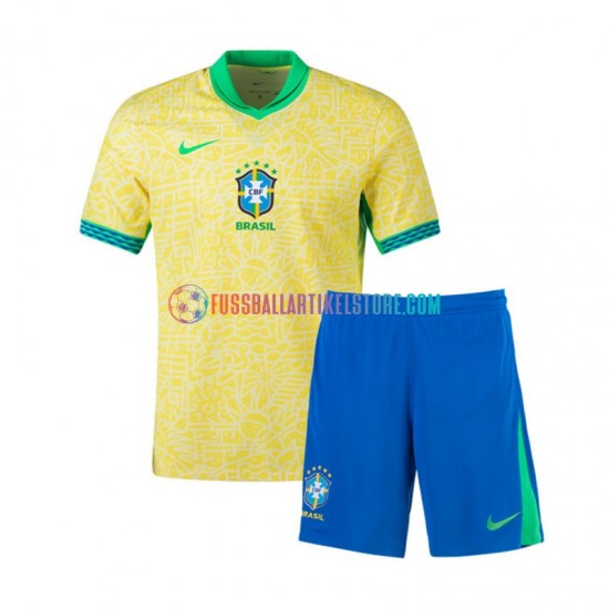 Brasilien Heimausrüstung Copa America 2024 Kinder Set(Trikot und Hose) S/S