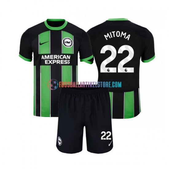 Brighton Hove Albion Auswärtsausrüstung Mitoma 22 2023-2024 Kinder Set(Trikot und Hose) S/S