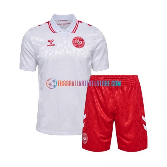 Dänemark Auswärtsausrüstung Euro 2024 Kinder Set(Trikot und Hose) S/S