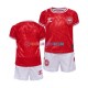 Dänemark Heimausrüstung Euro 2024 Kinder Set(Trikot und Hose) Rot S/S