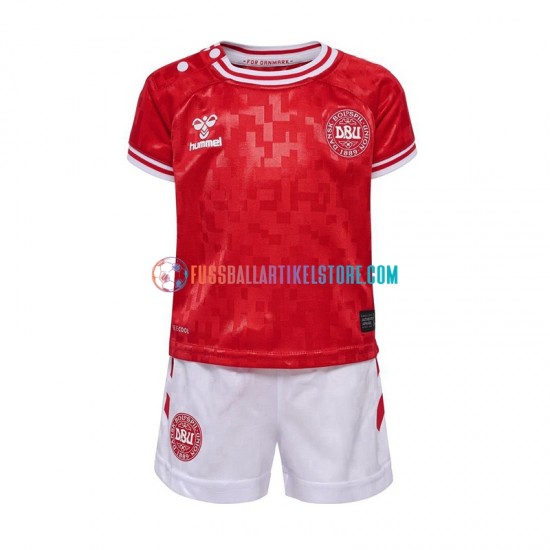 Dänemark Heimausrüstung Euro 2024 Kinder Set(Trikot und Hose) Rot S/S