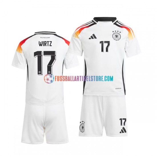 Deutschland Heimausrüstung Florian Wirtz 17 Euro 2024 Kinder Set(Trikot und Hose) Weiß S/S