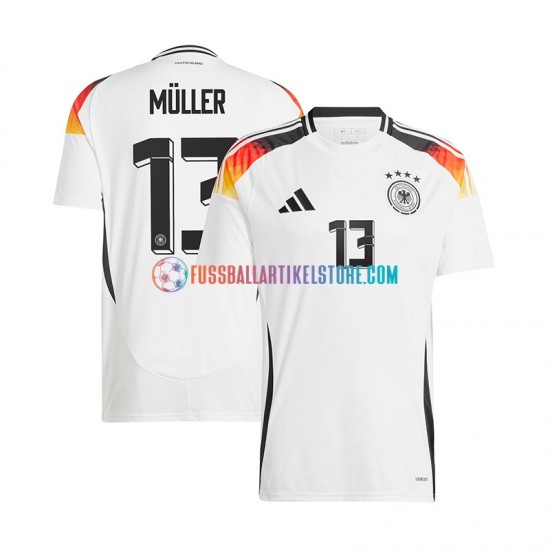 Deutschland Heimausrüstung Thomas Muller 13 Euro 2024 Herren Trikot Weiß S/S