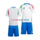 Italien Auswärtsausrüstung Euro 2024 Kinder Set(Trikot und Hose) Weiß S/S