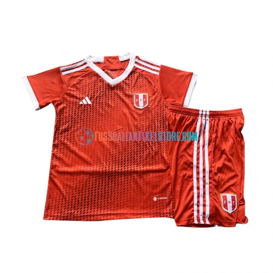 Peru Auswärtsausrüstung 2023 Kinder Set(Trikot und Hose) Rot S/S