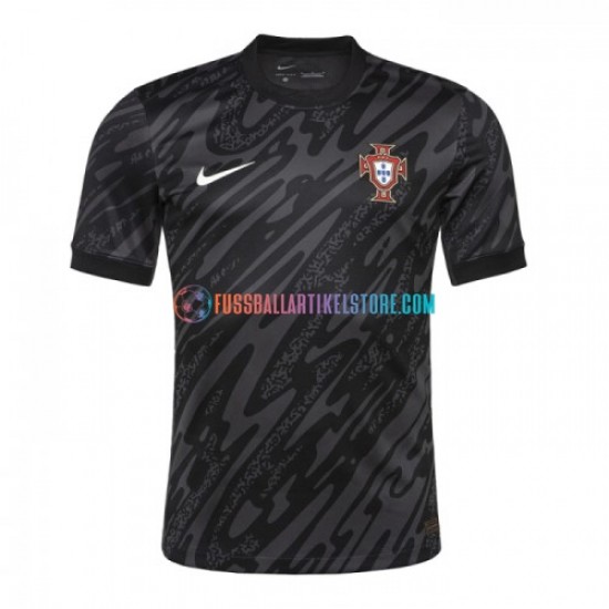 Portugal Auswärtsausrüstung Torwart Euro 2024 Herren Trikot Schwarz S/S