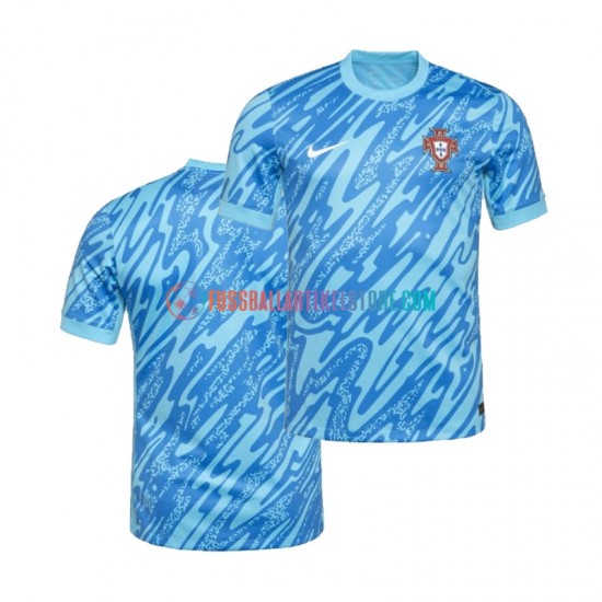 Portugal Ausweichausrüstung Torwart Euro 2024 Herren Trikot Blau S/S