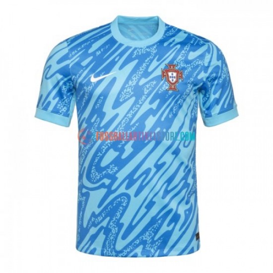 Portugal Ausweichausrüstung Torwart Euro 2024 Herren Trikot Blau S/S
