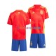 Spanien Heimausrüstung Euro 2024 Kinder Set(Trikot und Hose) Rot S/S